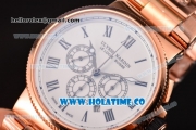 Ulysse Nardin Maxi Marine Chrono Swiss Valjoux 7750-SHG Automatic Rose Gold Case/Bracelet with White Dial and Roman Numeral Markers (EF)