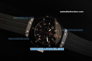 Hublot Big Bang Chronograph Miyota Quartz Movement PVD Case with Black Dial and Black Rubber Strap