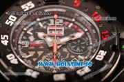 Richard Mille RM 032 Chrono Swiss Valjoux 7750 Automatic PVD Case with Skeleton Dial Black Rubber Strap and White Stick Markers