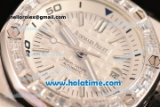 Audemars Piguet Royal Oak Offshore Diver Asia 2813 Automatic Steel Case with Diamonds Bezel and White Dial