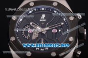 Audemars Piguet Royal Oak Offshore Chrono Miyota Quartz Steel Case with PVD Bezel Black Dial and Rubber Strap (EF)