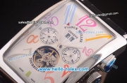 Franck Muller Long Island Tourbillon Automatic Movement Steel Case with White Dial and Colorful Numeral Markers