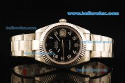 Rolex Datejust II Rolex 3135 Automatic Movement Full Steel with Black Dial and White Arabic Numerals