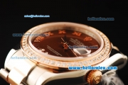 Rolex Datejust Automatic Movement Steel Case with Brown Dial and Diamond Bezel-Two Tone Strap