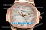 Patek Philippe Nautilus Miyota 9015 Automatic Rose Gold Case White Dial With Stick Markers Rose Gold Bracelet