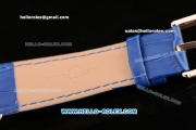 Ulysse Nardin Classico Miyota OS2035 Quartz Rose Gold Case with Stick Markers Blue Dial and Blue Leather Strap