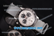 Rolex Daytona Vintage Edition Miyota Quartz Steel Case with Grey Nylon Strap Stick Markers and Silver Dial (GF)