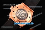 Hublot King Power Chrono Swiss Valjoux 7750 Automatic Rose Gold Case with Black Dial and Green Stick Markers