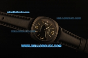 Panerai Radiomir Swiss ETA 6497 Manual Winding Movement PVD Case with Black Dial and Black Leather Strap