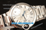 Cartier Ballon Bleu De Large Swiss ETA 2836 Automatic Steel Case Silver Dial Roman Numeral Markers and Steel Bracelet - 1:1 Original