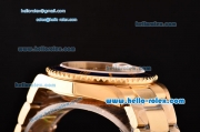 Rolex Submariner Asia 2813 Automatic Yellow Gold Case/Strap with Silver Dial Diamond Markers and Blue Bezel - ETA Coating