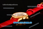 Rolex Cellini Time Asia 2813 Automatic Yellow Gold Case White Dial Red Leather Strap and Stick/Roman Numeral Markers