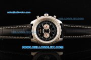 Breitling Bentley Supersports Chronograph Miyota Quartz Movement Steel Case with Black Dial and Black Leather Strap