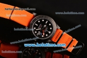 Rolex Pro-Hunter Explorer II Asia 2813/Swiss ETA 2836/Clone Rolex 3187/Super Clone 3187 Automatic Full PVD with Black Dial and Orange Nylon Strap - 1:1 Original (BP)