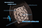Richard Mille RM036 ST28-UP Automatic PVD Case with Black Rubber Strap White Markers and Skeleton Dial - 7750 Coating