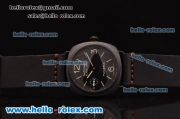 Panerai Radiomir Black Seal PAM 292 Swiss ETA 6497 Manual Winding Ceramic Case with Black Dial and Black Leather Strap