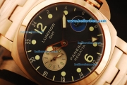 Panerai Luminor GMT Automatic Movement Rose Gold Case with Black Dial and Green Dot Markers - Middle Size