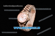 Rolex Datejust Swiss ETA 2671 Automatic Rose Gold Case with Pink Dial Roman Numeral Markers and Rose Gold Bracelet (BP)