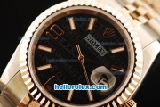 Rolex Datejust Automatic Movement ETA Coating Case with Rose Gold Bezel and Two Tone Strap-36mm