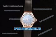 Hublot Big Bang Tutti Japanese Miyota Quartz Rose Gold Case with Black Dial Stick Markers and Black Rubber Strap