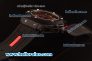 Hublot Big Bang Red Devil Chronograph Quartz PVD Case with Skeleton Dial and Black Rubber Strap-7750 Coating