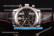 Scuderia Ferrari Chronograph Miyota OS20 Quartz Steel Case with Black Dial Leather Strap and Silver Arabic Numeral Markers