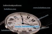 Cartier Ronde Solo Swiss ETA 2836 Automatic Steel Case with Diamond Bezel White Dial and Black Roman Numeral Markers