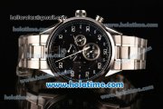 Tag Heuer Mikrograph Chrono Miyota OS10 Quartz Full Steel with Black Dial and Arabic Numeral Markers
