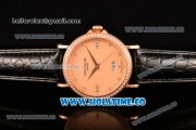 Patek Philippe Calatrava Miyota Quartz Rose Gold Case with Diamonds Bezel and Rose Gold Dial