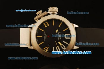 U-Boat Italo Fontana Automatic Steel Case with Black Dial and Black Rubber Strap