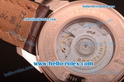 Breitling Transocean Asia 2892 Automatic Rose Gold Case with White Dial and Brown Leather Strap