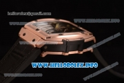 Hublot MP-06 Senna Champion 88 Chrono Miyota Quartz Rose Gold Case with Skeleton Dial and Black Leather Strap