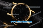 Breguet Classique Power Reserve Sea-Gull ST2153 Automatic Yellow Gold Case with Black Dial and Black Leather Strap Roman Numeral Markers