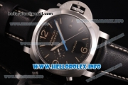 Panerai PAM 524 Luminor 1950 Chrono Flyback Clone P.9000 Automatic Steel Case with Black Dial and Yellow Stick/Arabic Numeral Markers - 1:1 Original (KW)