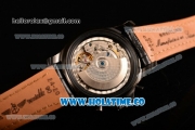 Breitling Chronospace Swiss Valjoux 7750 Automatic PVD Case with White Markers Black Dial and Black Leather Strap