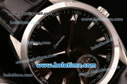 Omega Seamaster Aqua Terra 150 M Small Seconds 6497 Manual Winding Steel Case with Black Dial and Black Leather Strap