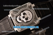Bell & Ross BR 01-92 Asia Automatic Steel Case with Skull Dial and Black Genuine Leather