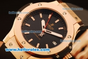 Hublot Big Bang Miyota Automatic Rose Gold Case with Black Dial and Black Rubber Strap-Lady Size