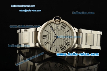 Cartier Ballon Bleu De Swiss ETA 2836 Automatic Steel Case/Bezel/Strap White Dial Roman Markers