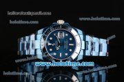 Rolex Submariner Asia 2813 Automatic Full Blue PVD with White Markers and Blue Dial