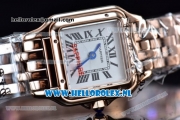 Cartier Santos 100 Japanese Miyota Quartz Rose Gold Case with White Dial Roman Numberal Markers and Rose Gold Bracelet