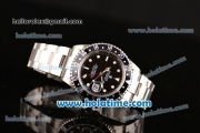 Rolex GMT-Master Vintage Rolex 3186 Automatic Full Steel with White Dot Markers and Black Dial (BP)