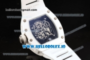 Richard Mille RM 055 Bubba Watson 9015 Automatic Ceramic Case with Black Dial Dots Markers and Rubber Strap