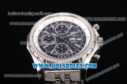 Breitling Bentley Motors Chrono Swiss Valjoux 7750 Automatic Steel Case/Bracelet with Black Dial and Silver Stick Markers (BP)