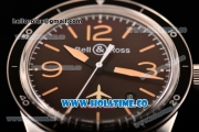 Bell&Ross Bell&Ross Vintage Falcons Limited Edition BR 123 Miyota 9015 Automatic Steel Case with Brown Dial Brown Leather Strap and Yellow Stick/Arabic Numeral Markers
