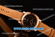 Panerai Luminor Marina 8 Days Asia Automatic Rose Gold Case with Black Dial and Brown Leather Strap PAM00511