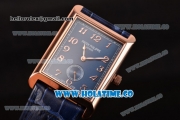 Patek Philippe Gondolo Miyota 1L45 Quartz Rose Gold Case with Blue Dial and Arabic Numeral Markers