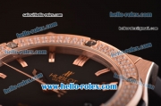 Hublot Classic Fusion Automatic Rose Gold Case with Diamond Bezel - Black Dial and Black Rubber Strap - ETA Coating