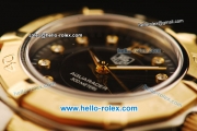 Tag Heuer Aquaracer Swiss ETA Quartz Movement Gold Bezel with Black Dial and Diamond Markers