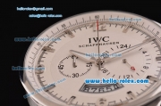 IWC Portuguese Chronograph Japanese Miyota OS20 Quartz Stainless Steel Case with Stainless Steel Strap and White Dial Silver Markers